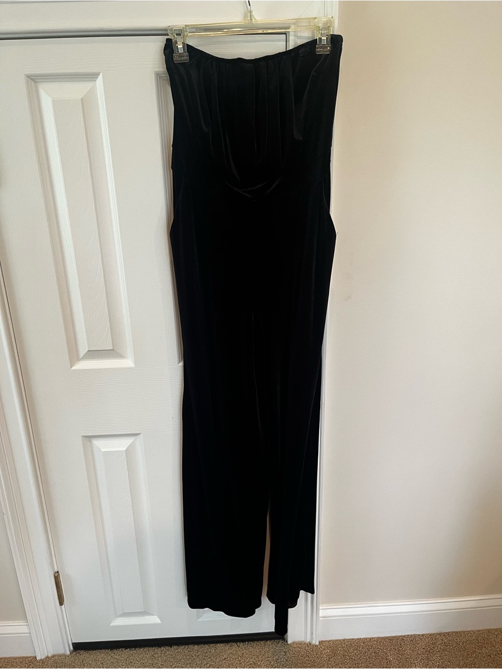 Black Velvet Strapless Jumpsuit